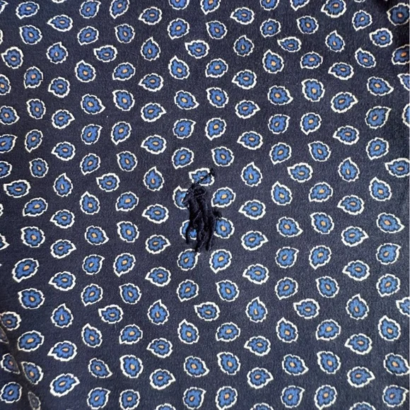 Polo Ralph Lauren Polo Men's Large Blue & White Print Classic Fit Short Sleeve - Picture 7 of 12